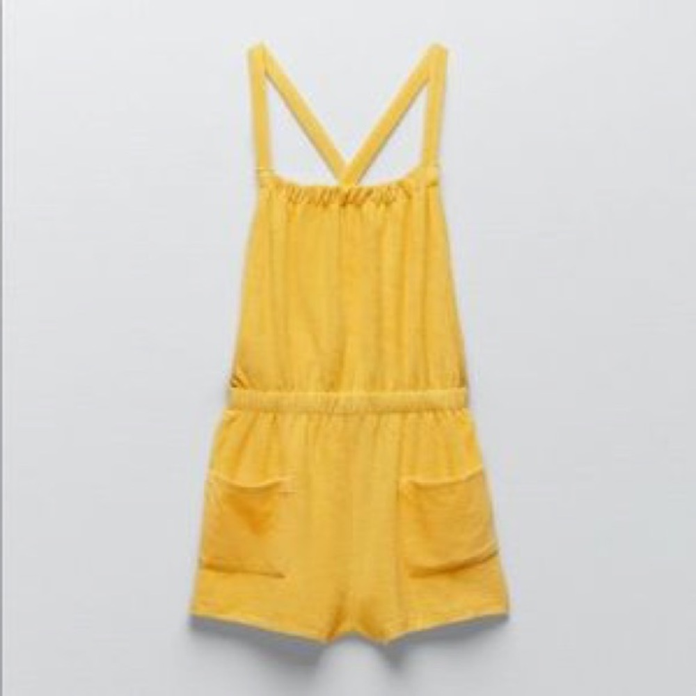 Zara Yellow Terrycloth Romper / Beach Cover Up - NEVER WORN